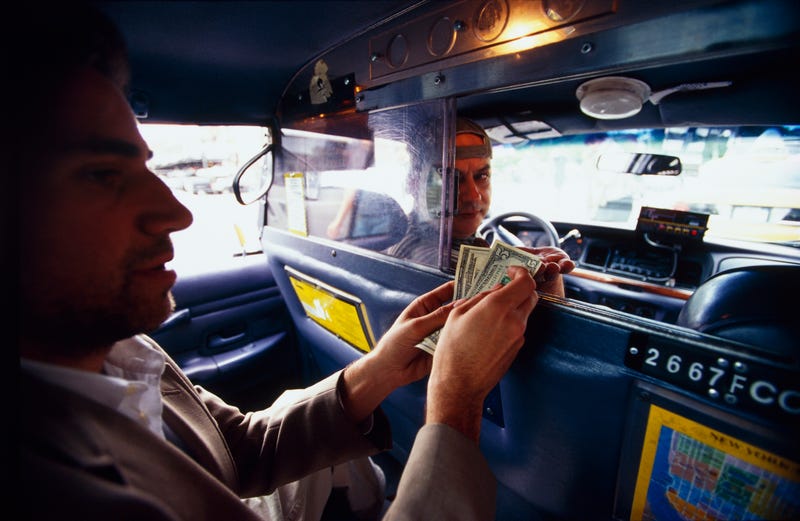 Tipping in a taxi