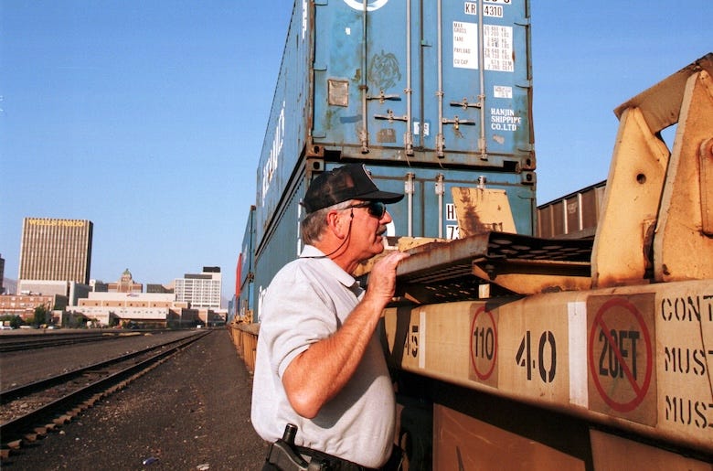 Agent looking for stolen contents on a train