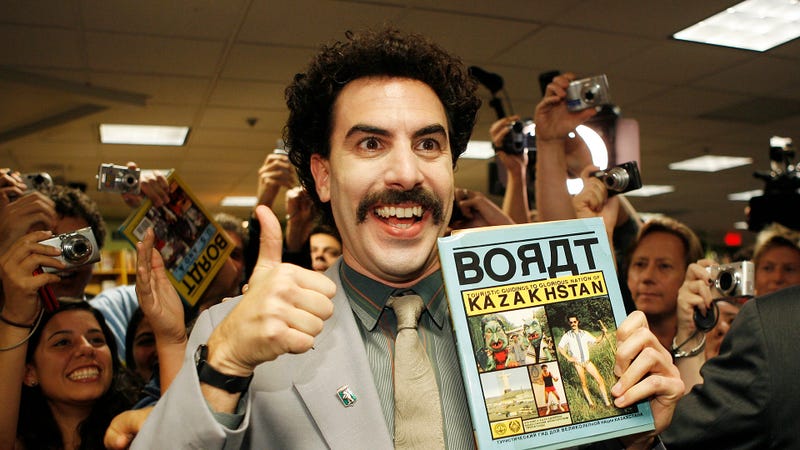 Borat Sagdiyev, played by actor Saha Baron Cohen