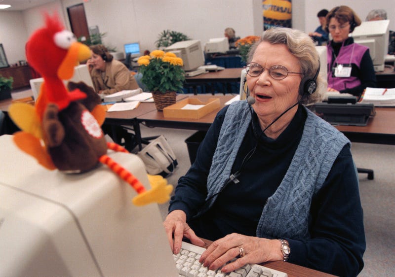 woman helps at the butterball hotline