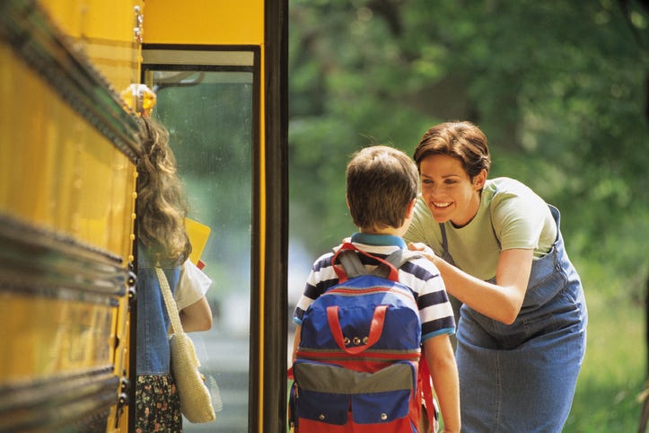 Mom Sending Son Off To School