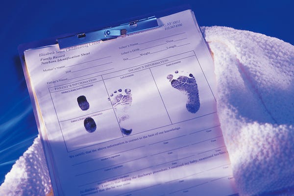 Birth certificate with blanket