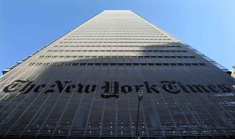 Exterior view of the New York Times headquarters