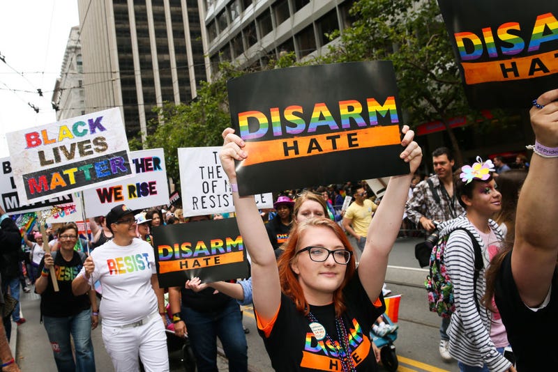 A contingent from the Brady Campaign to Prevent Gun Violence participates in the annual LGBTQI Pride Parade on Sunday, June 25, 2017 in San Francisco, California.