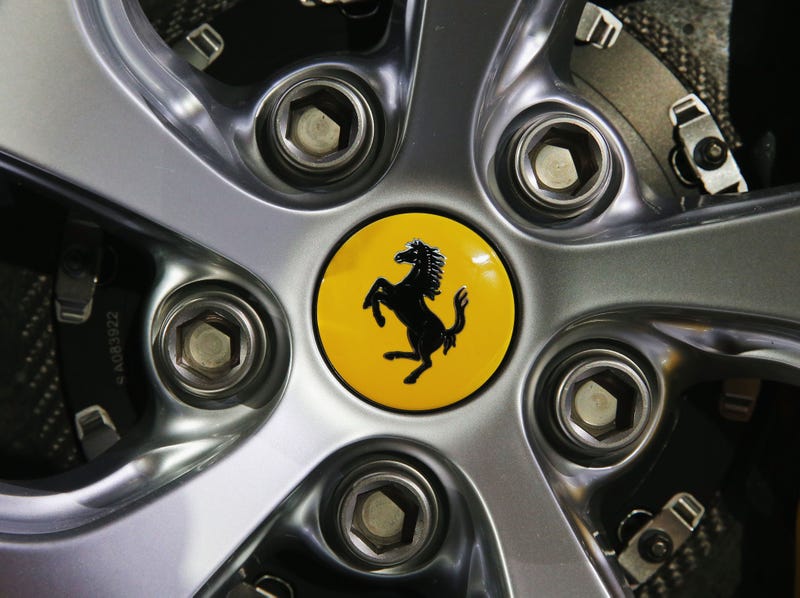 A detailed view of the wheel of the new Ferrari 812 