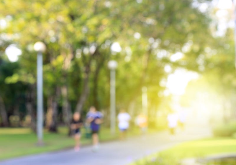 runners in park