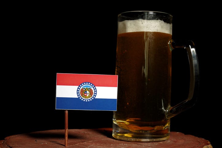 Missouri Flag With A Beer