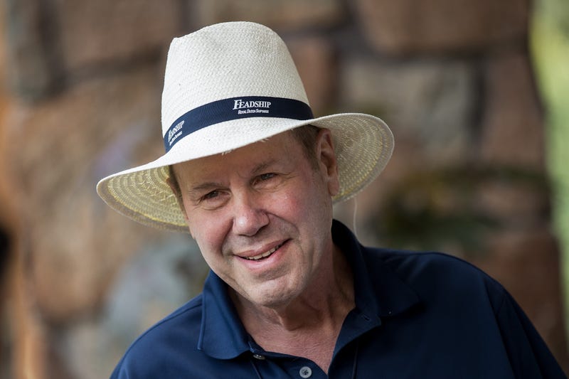 Michael Eisner, former chairman and chief executive officer of The Walt Disney Company, speaks with reporters on the first day of the annual Allen & Company Sun Valley Conference, July 11, 2017 in Sun Valley, Idaho.