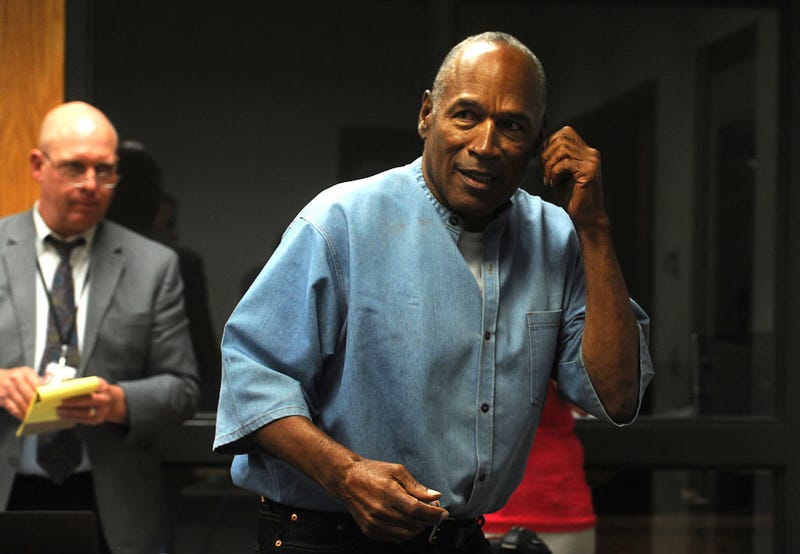 O.J. Simpson attends a parole hearing at Lovelock Correctional Center July 20, 2017 in Lovelock, Nevada. Simpson is serving a nine to 33 year prison term for a 2007 armed robbery and kidnapping conviction. 