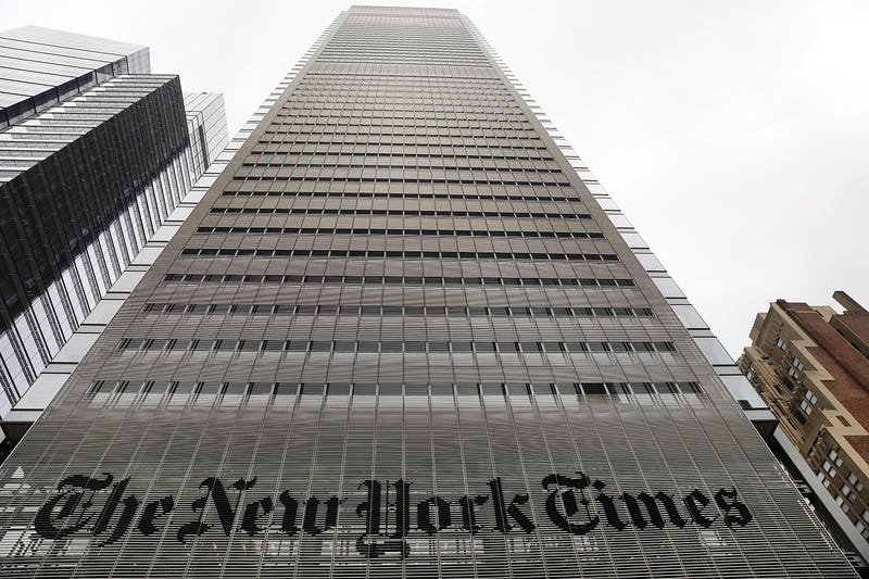 The New York Times building stands in Manhattan on July 27, 2017 in New York City.