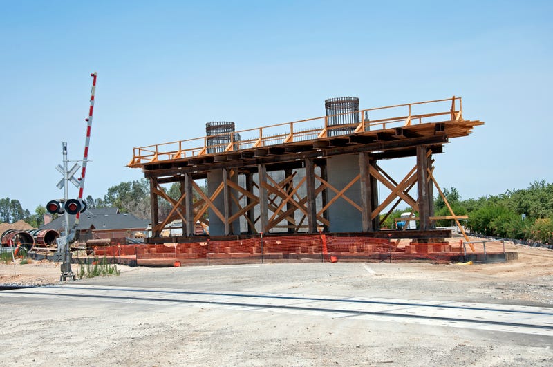Early construction on California's high-speed rail outside Madera.