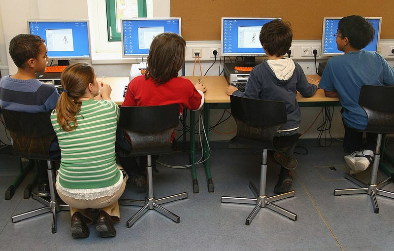 Kids on computers