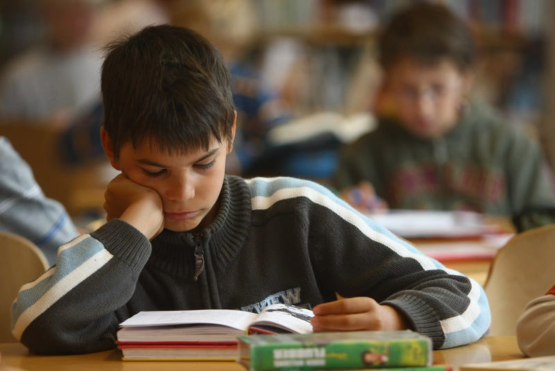 child studying