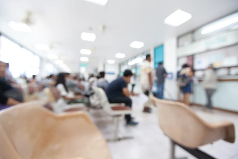 Hospital waiting room stock photo.