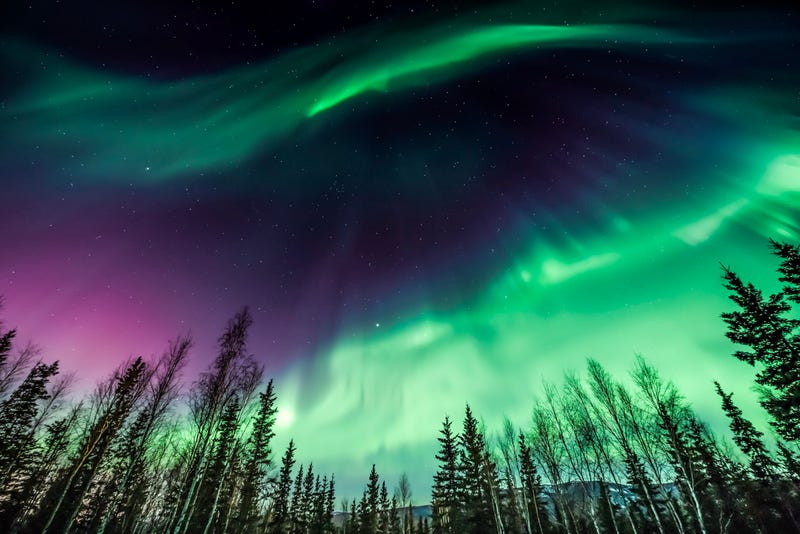 Aurora borealis stock photo