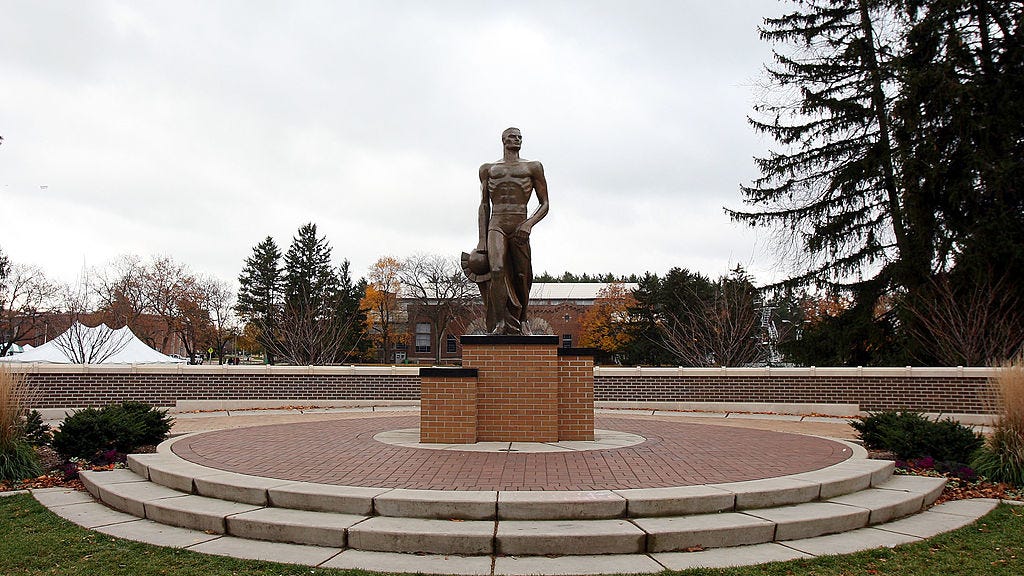 MSU's "Sparty" statue hit by suspected drunk driver