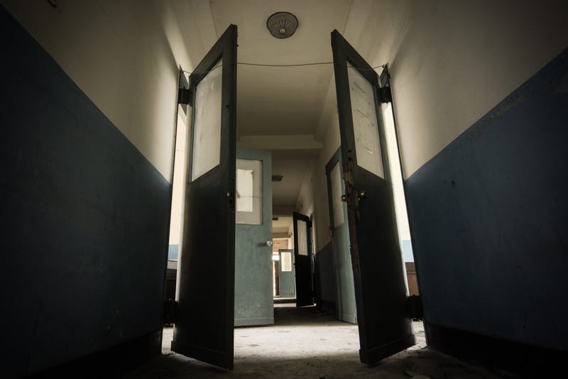A group of people caught running away from flames at a defunct Metro Detroit psychiatric hospital were taken into police custody on Wednesday after police accuse them of intentionally set the blaze.
