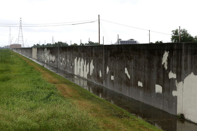 he rebuilt levee wall that was destroyed during Hurricane Katrina in the Lower Ninth Ward is seen as New Orleans prepares for flooding from Hurricane Harvey on August 29, 2017 in New Orleans, Louisiana.