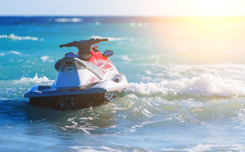 Unmanned jet ski in water
