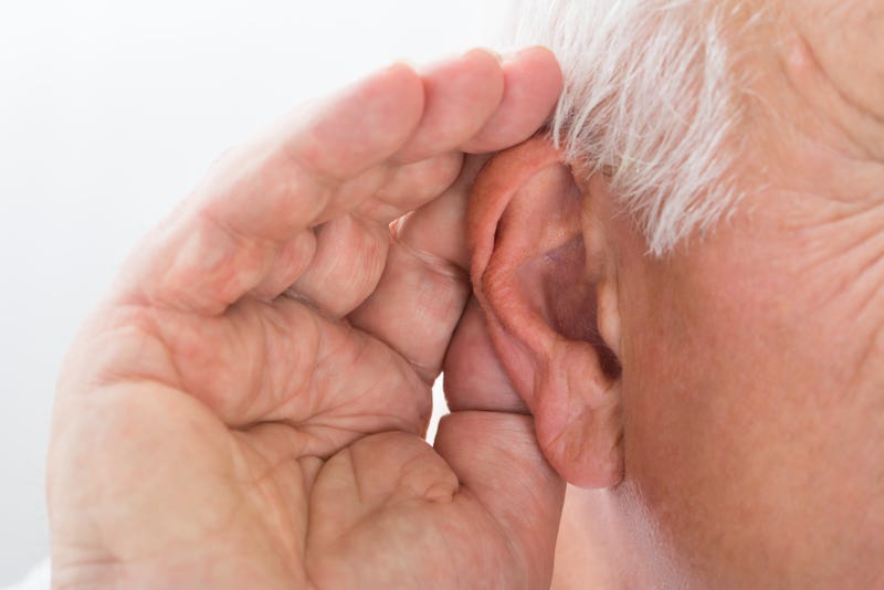 Elderly man can't hear