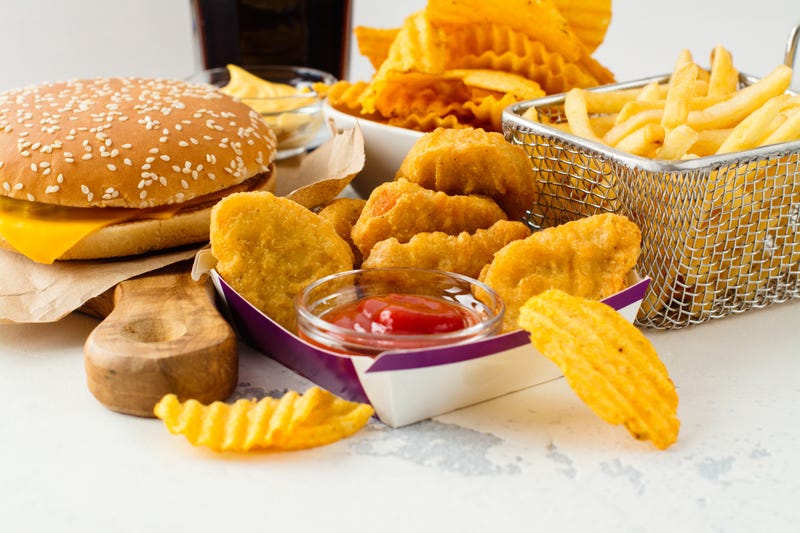 Fast food on a table