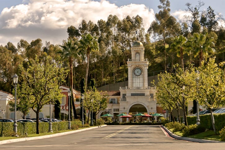 The Commons, an upscale outdoors shopping mall in Calabasas, California