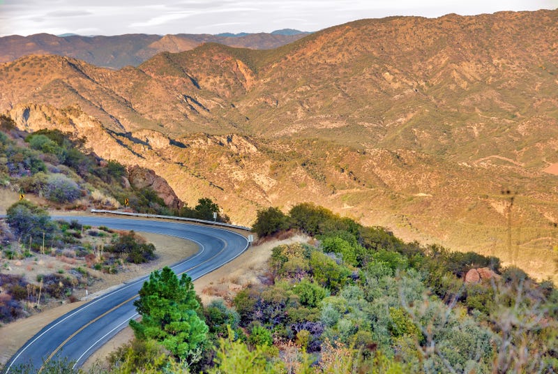 highway winding through mountains