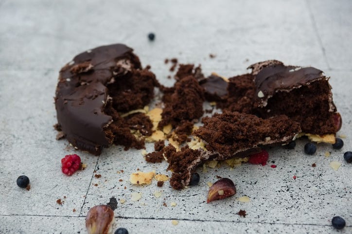 Cake on the floor