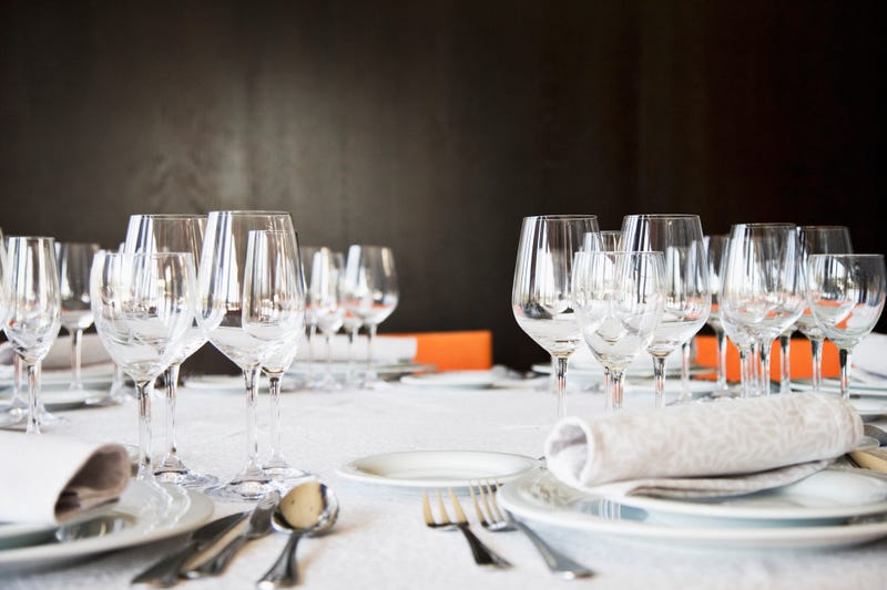 Table set for fine dining. 