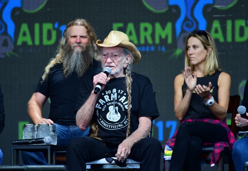 Willie Nelson answers questions during 2017 Farm Aid on September 16, 2017 in Burgettstown, Pennsylvania. 