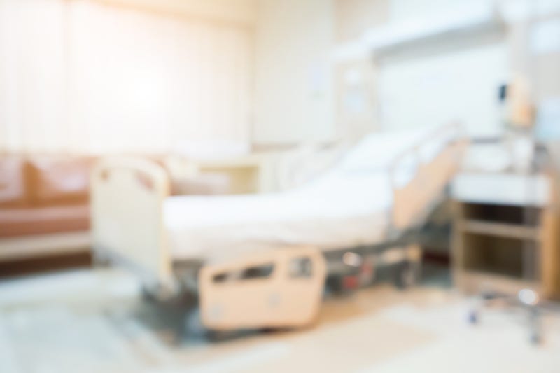 Abstract blurred hospital room interior for background