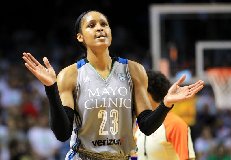 Maya Moore #23 of the Minnesota Lynx in Game One of the WNBA finals at Williams Arena on September 24, 2017 in Minneapolis, Minnesota.