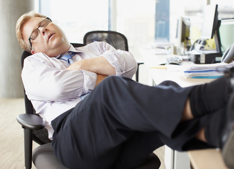 Man Napping At Work