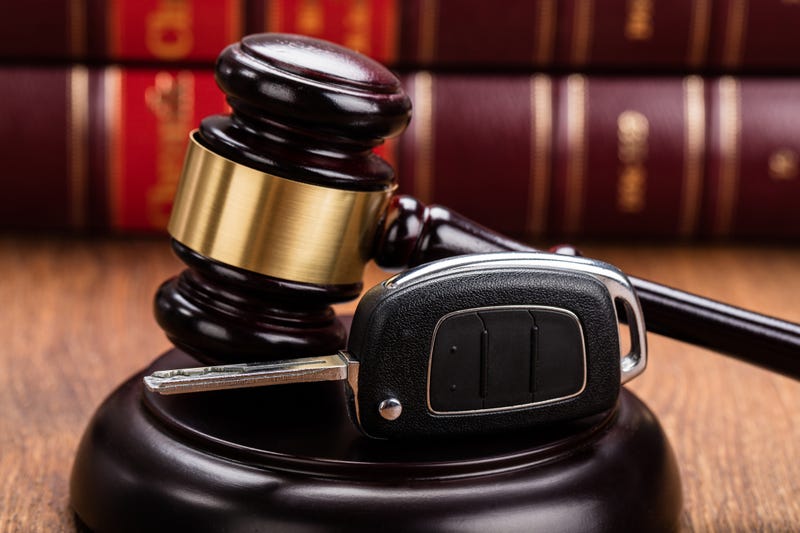 Stock photo of gavel and car key