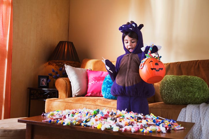 Girl With Halloween Candy