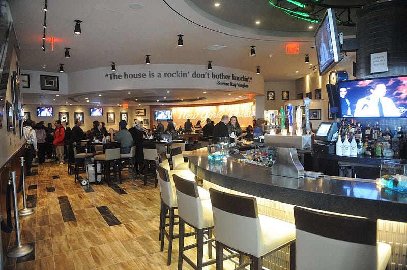 The inside of the new Hard Rock Cafe at the opening of the Hard Rock Cafe at Yankee Stadium on April 2, 2009 in Bronx borough of New York City. 