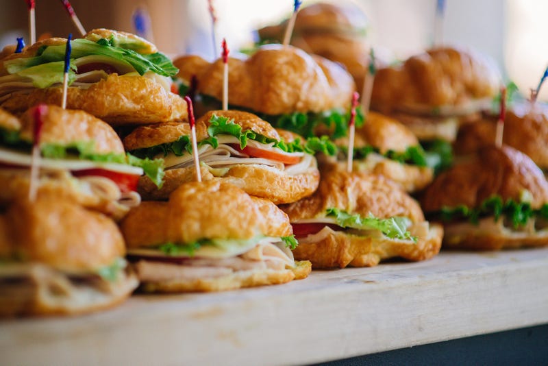 Stack of croissant sandwich