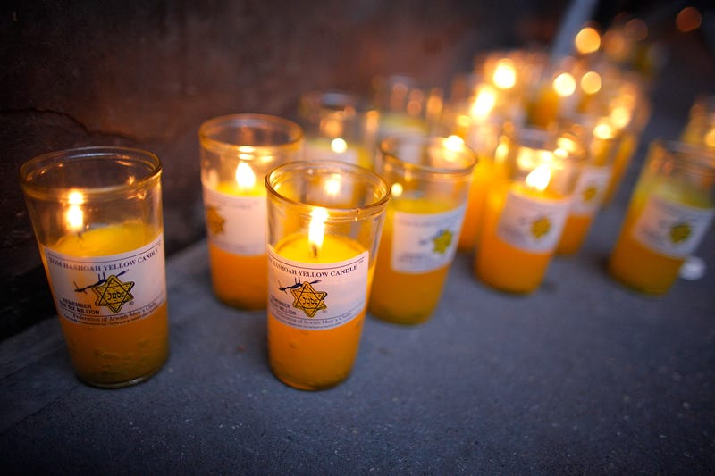 Candles lit to commemorate Holocaust Remembrance Day in New York City in 2009.