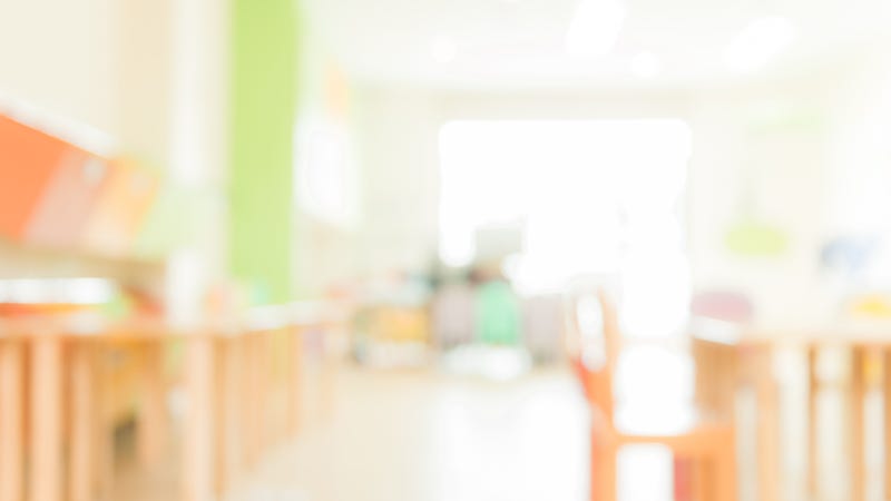 Empty classroom in soft focus