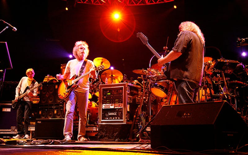 Phil Lesh, Bob Weir and Warren Haynes of The Dead perform at the Izod Center on April 28, 2009 in East Rutherford, New Jersey.