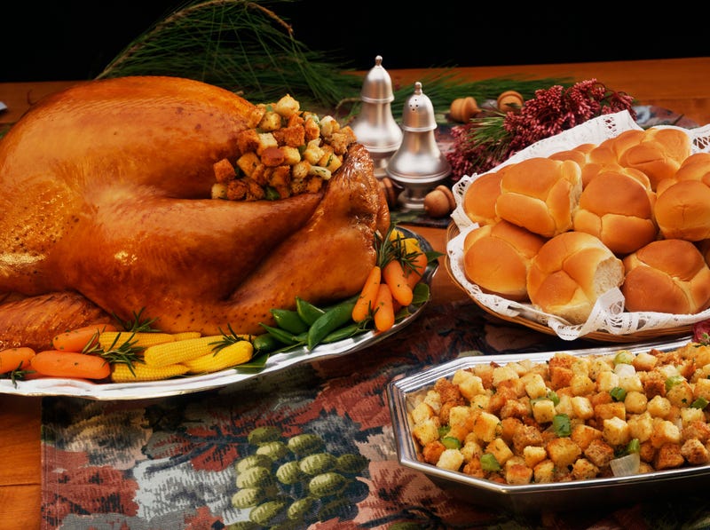 Thanksgiving dinner spread