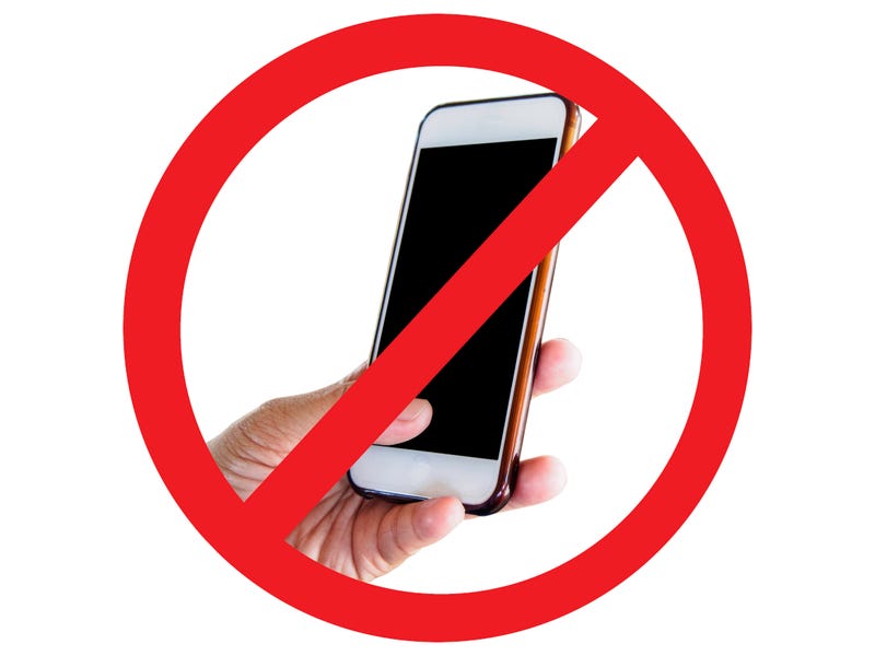 Cell phone ban stock photo