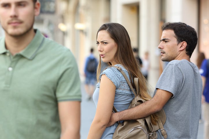 Flirty couple