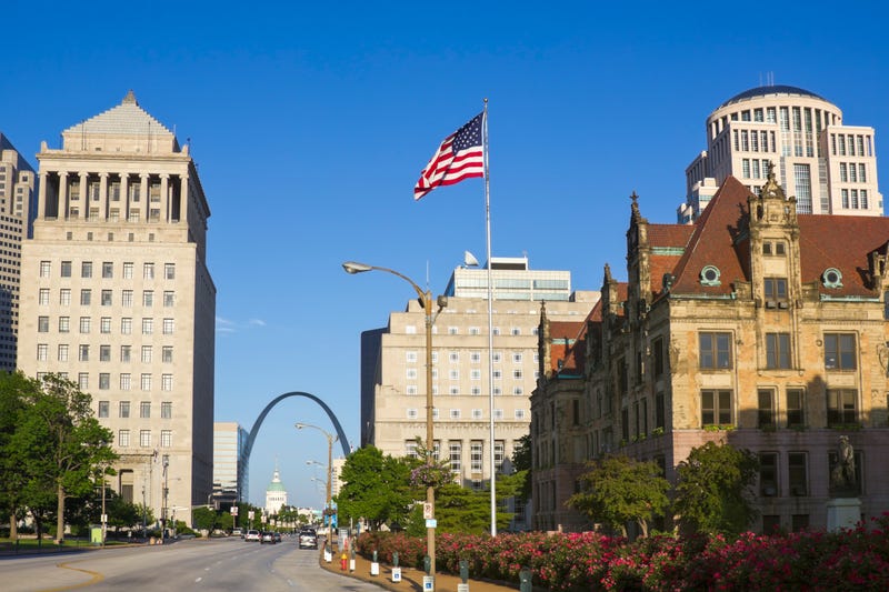 Architecture of St. Louis seen afternoon.