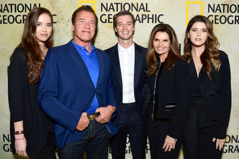 Christina Schwarzenegger, Arnold Schwarzenegger, Patrick Schwarzenegger, Maria Shriver and Katherine Schwarzenegger attend the premiere of National Geographic's "The Long Road Home" at Royce Hall on October 30, 2017 in Los Angeles, California. (Photo by Emma McIntyre/Getty Images)