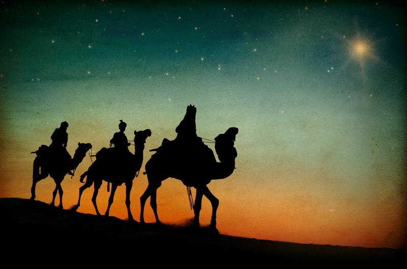 silhouette of the three wise men