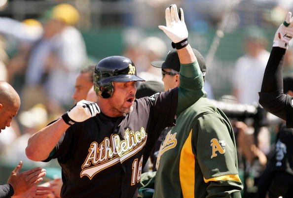 Jason Giambi is one of the greatest players in Athletics history. 