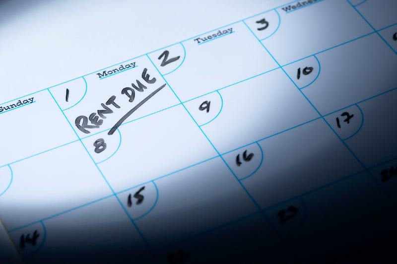 Calendar with rent due