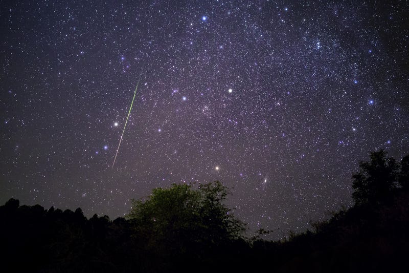 Leonid meteor shower stock photo.