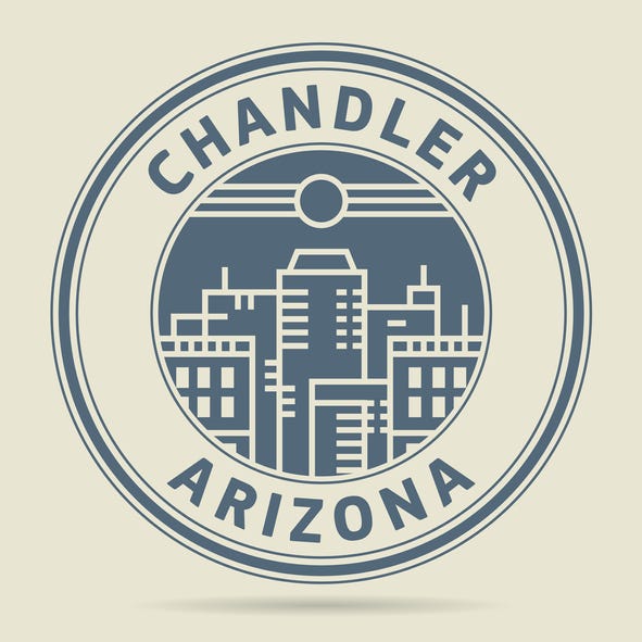 stamp with text "Chandler, Arizona"